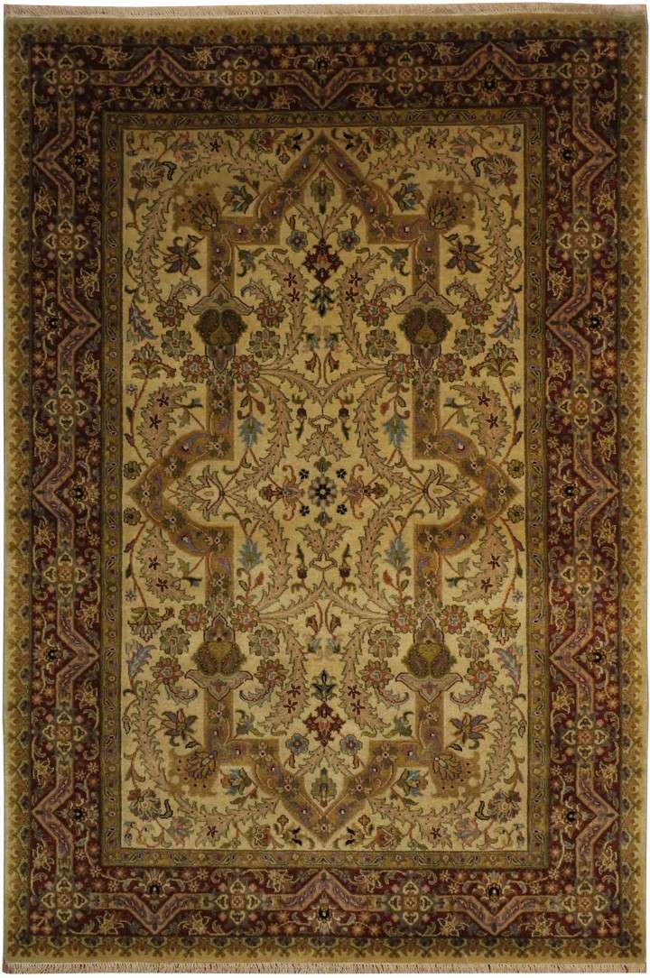 4' 2" x 6' 1" India Agra Rug image 0