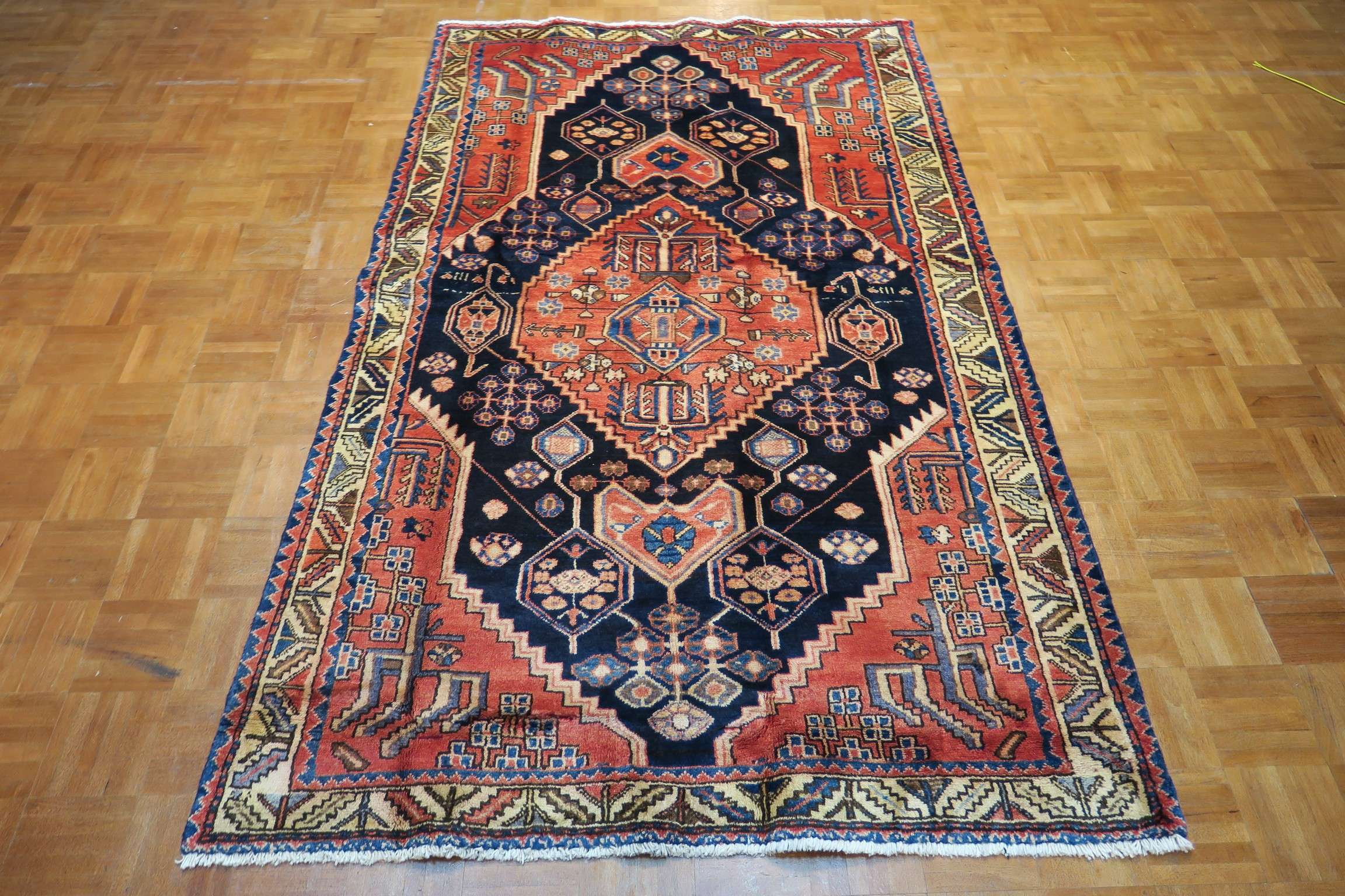 4'4'' x 7'0'' Persian Hamedan Rug - Image 5