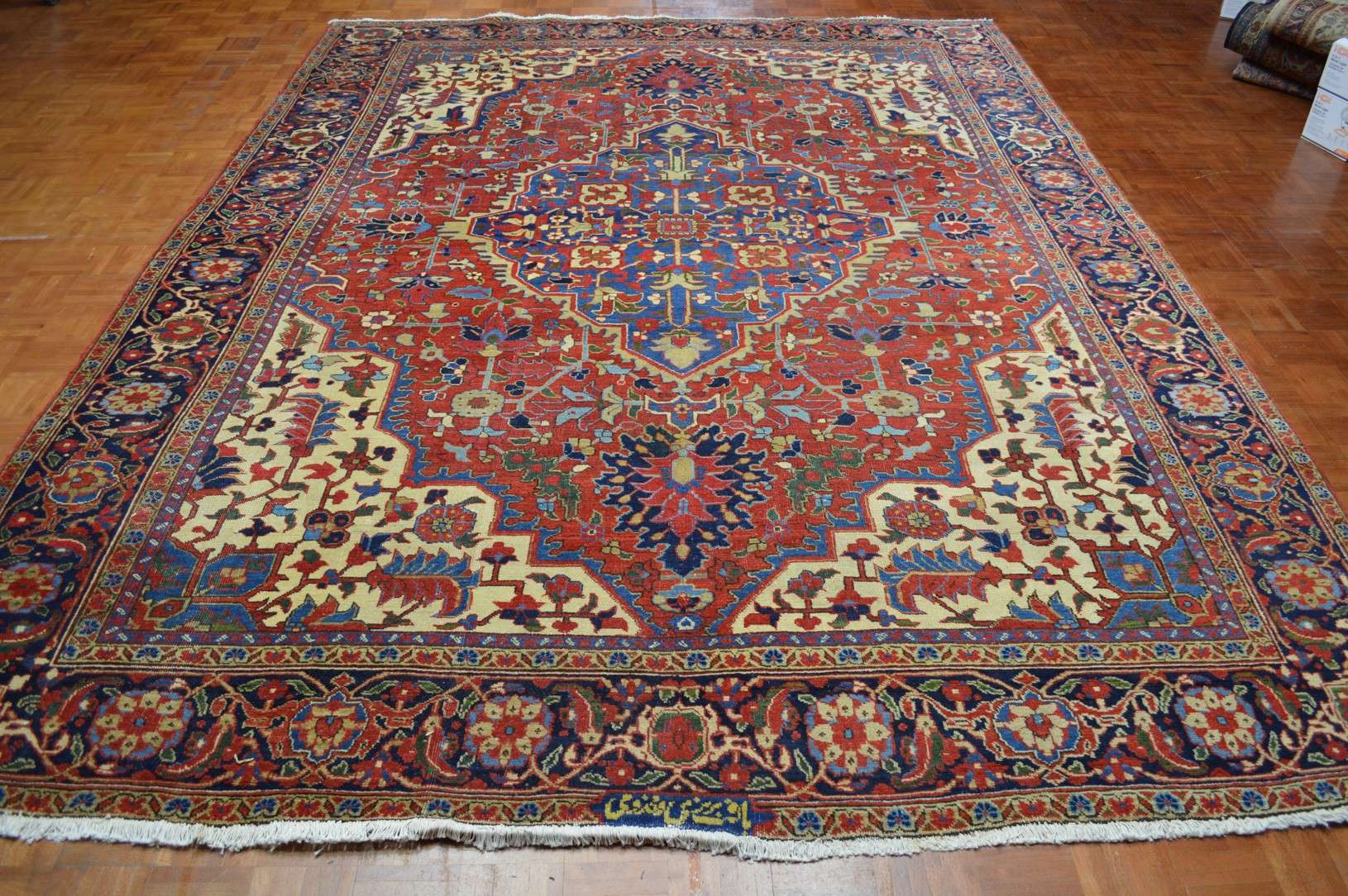 9' 1" x 11' 9" Persian Heriz Rug - Image 2